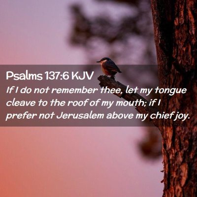 Picture 02 - Psalms 137:6 KJV - If I do not remember thee, let my tongue cleave - Bible Verse Picture