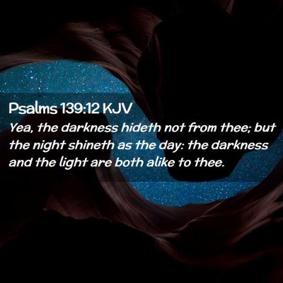 Picture 02 - Psalms 139:12 KJV - Yea, the darkness hideth not from thee; but the - Bible Verse Picture