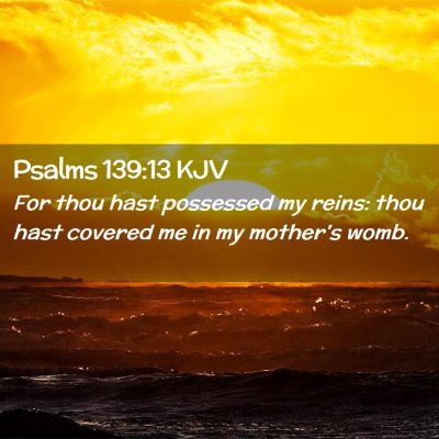 Picture 02 - Psalms 139:13 KJV - For thou hast possessed my reins: thou hast - Bible Verse Picture