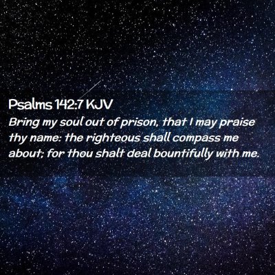 Picture 02 - Psalms 142:7 KJV - Bring my soul out of prison, that I may praise - Bible Verse Picture