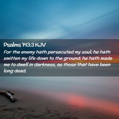 Picture 02 - Psalms 143:3 KJV - For the enemy hath persecuted my soul; he hath - Bible Verse Picture