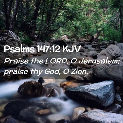 Picture 02 - Psalms 147:12 KJV - Praise the LORD, O Jerusalem; praise thy God, O - Bible Verse Picture