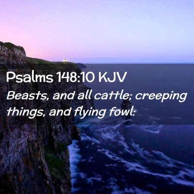 Picture 02 - Psalms 148:10 KJV - Beasts, and all cattle; creeping things, and - Bible Verse Picture
