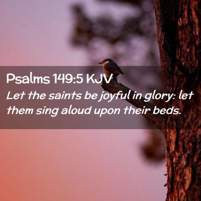Picture 02 - Psalms 149:5 KJV - Let the saints be joyful in glory: let them sing - Bible Verse Picture