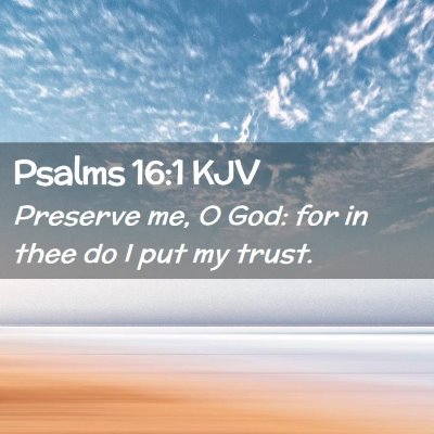 Picture 02 - Psalms 16:1 KJV - Preserve me, O God: for in thee do I put my - Bible Verse Picture