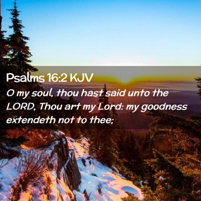 Picture 02 - Psalms 16:2 KJV - O my soul, thou hast said unto the LORD, Thou art - Bible Verse Picture