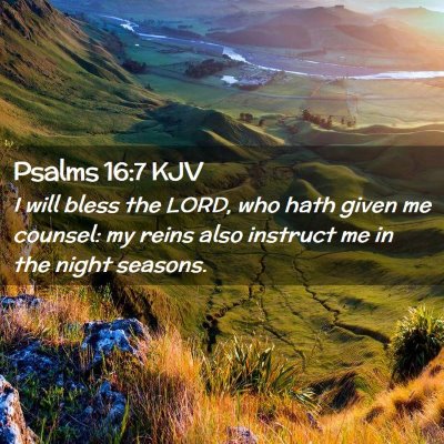 Picture 02 - Psalms 16:7 KJV - I will bless the LORD, who hath given me counsel: - Bible Verse Picture