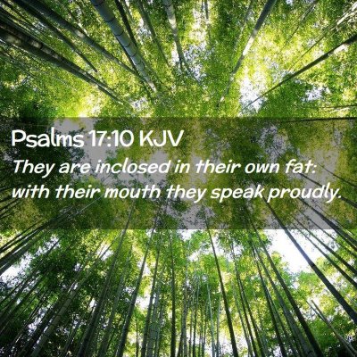 Picture 02 - Psalms 17:10 KJV - They are inclosed in their own fat: with their - Bible Verse Picture