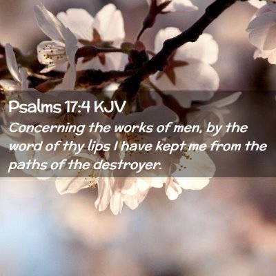Picture 02 - Psalms 17:4 KJV - Concerning the works of men, by the word of thy - Bible Verse Picture