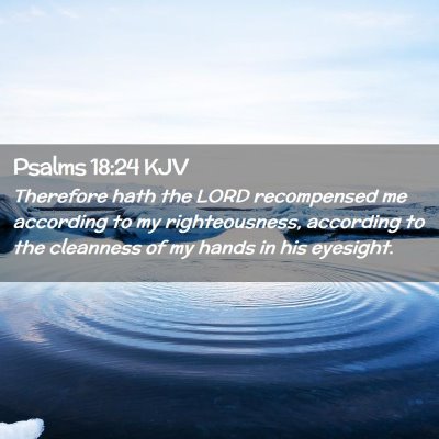 Picture 02 - Psalms 18:24 KJV - Therefore hath the LORD recompensed me according - Bible Verse Picture