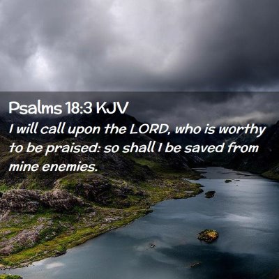 Picture 02 - Psalms 18:3 KJV - I will call upon the LORD, who is worthy to be - Bible Verse Picture