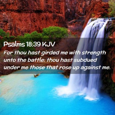 Picture 02 - Psalms 18:39 KJV - For thou hast girded me with strength unto the - Bible Verse Picture