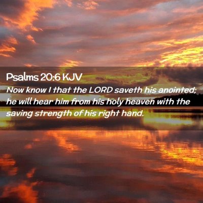 Picture 02 - Psalms 20:6 KJV - Now know I that the LORD saveth his anointed; he - Bible Verse Picture