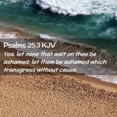 Picture 02 - Psalms 25:3 KJV - Yea, let none that wait on thee be ashamed: let - Bible Verse Picture