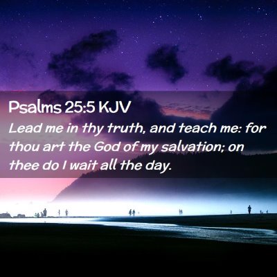 Picture 02 - Psalms 25:5 KJV - Lead me in thy truth, and teach me: for thou art - Bible Verse Picture