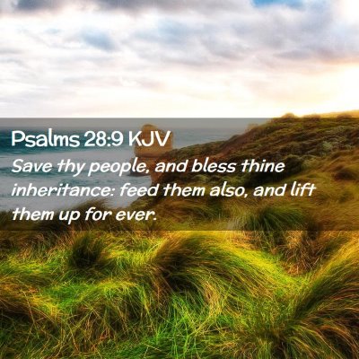 Picture 02 - Psalms 28:9 KJV - Save thy people, and bless thine inheritance: - Bible Verse Picture