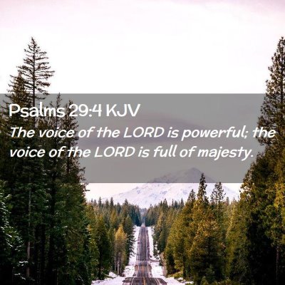 Picture 02 - Psalms 29:4 KJV - The voice of the LORD is powerful; the voice of - Bible Verse Picture