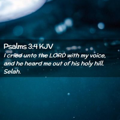 Picture 02 - Psalms 3:4 KJV - I cried unto the LORD with my voice, and he heard - Bible Verse Picture