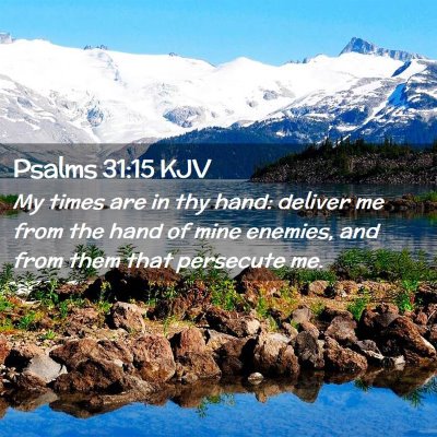 Picture 02 - Psalms 31:15 KJV - My times are in thy hand: deliver me from the - Bible Verse Picture