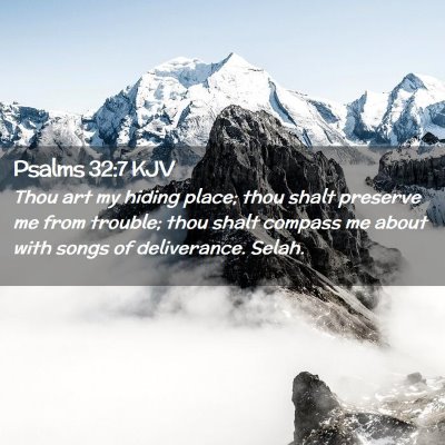 Picture 02 - Psalms 32:7 KJV - Thou art my hiding place; thou shalt preserve me - Bible Verse Picture