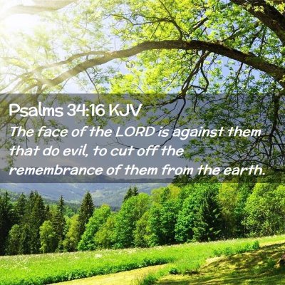 Picture 02 - Psalms 34:16 KJV - The face of the LORD is against them that do - Bible Verse Picture