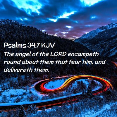 Picture 02 - Psalms 34:7 KJV - The angel of the LORD encampeth round about them - Bible Verse Picture