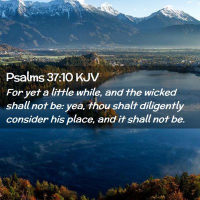 Picture 02 - Psalms 37:10 KJV - For yet a little while, and the wicked shall not - Bible Verse Picture