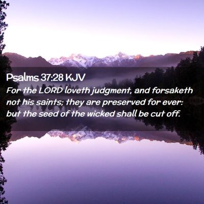 Picture 02 - Psalms 37:28 KJV - For the LORD loveth judgment, and forsaketh not - Bible Verse Picture