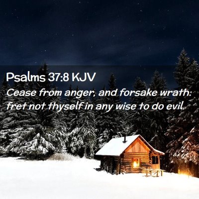 Picture 02 - Psalms 37:8 KJV - Cease from anger, and forsake wrath: fret not - Bible Verse Picture