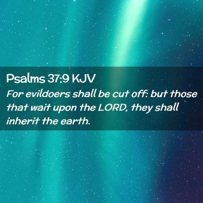 Picture 02 - Psalms 37:9 KJV - For evildoers shall be cut off: but those that - Bible Verse Picture