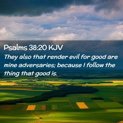 Picture 02 - Psalms 38:20 KJV - They also that render evil for good are mine - Bible Verse Picture