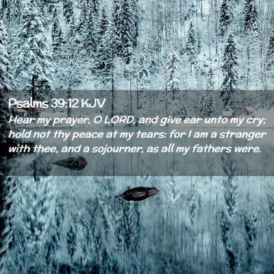 Picture 02 - Psalms 39:12 KJV - Hear my prayer, O LORD, and give ear unto my cry; - Bible Verse Picture