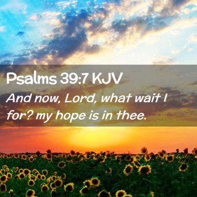 Picture 02 - Psalms 39:7 KJV - And now, Lord, what wait I for? my hope is in - Bible Verse Picture