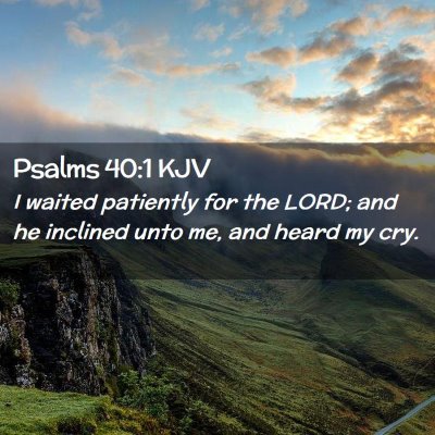 Picture 02 - Psalms 40:1 KJV - I waited patiently for the LORD; and he inclined - Bible Verse Picture
