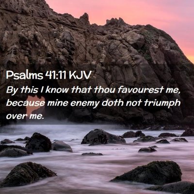 Picture 02 - Psalms 41:11 KJV - By this I know that thou favourest me, because - Bible Verse Picture