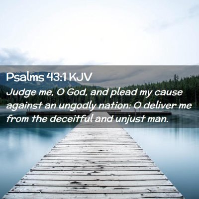 Picture 02 - Psalms 43:1 KJV - Judge me, O God, and plead my cause against an - Bible Verse Picture