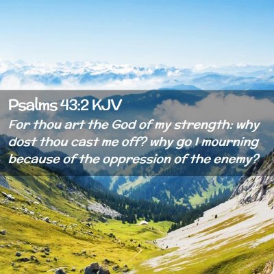 Picture 02 - Psalms 43:2 KJV - For thou art the God of my strength: why dost - Bible Verse Picture
