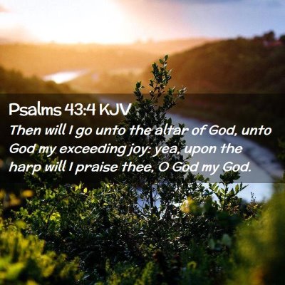 Picture 02 - Psalms 43:4 KJV - Then will I go unto the altar of God, unto God my - Bible Verse Picture