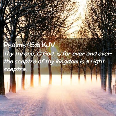 Picture 02 - Psalms 45:6 KJV - Thy throne, O God, is for ever and ever: the - Bible Verse Picture