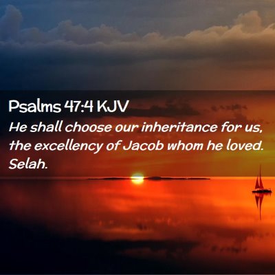 Picture 02 - Psalms 47:4 KJV - He shall choose our inheritance for us, the - Bible Verse Picture