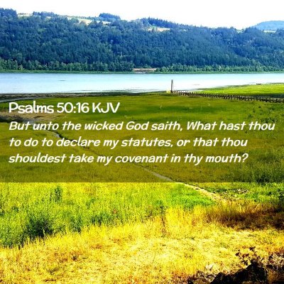Picture 02 - Psalms 50:16 KJV - But unto the wicked God saith, What hast thou to - Bible Verse Picture