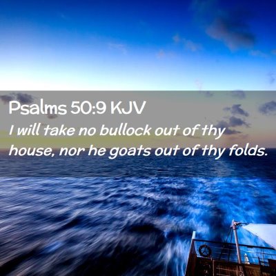 Picture 02 - Psalms 50:9 KJV - I will take no bullock out of thy house, nor he - Bible Verse Picture