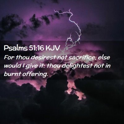 Picture 02 - Psalms 51:16 KJV - For thou desirest not sacrifice; else would I - Bible Verse Picture