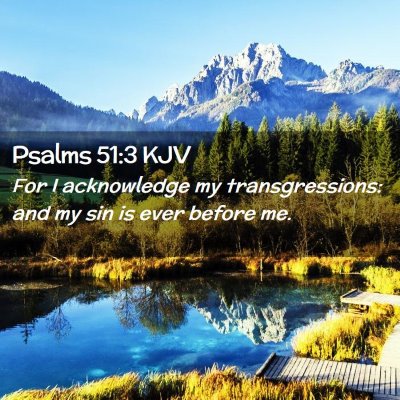 Picture 02 - Psalms 51:3 KJV - For I acknowledge my transgressions: and my sin - Bible Verse Picture