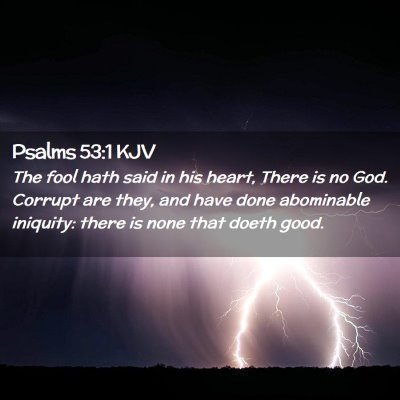 Picture 02 - Psalms 53:1 KJV - The fool hath said in his heart, There is no God. - Bible Verse Picture