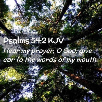 Picture 02 - Psalms 54:2 KJV - Hear my prayer, O God; give ear to the words of - Bible Verse Picture