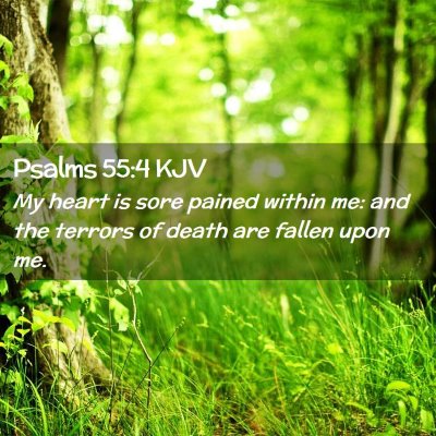Picture 02 - Psalms 55:4 KJV - My heart is sore pained within me: and the - Bible Verse Picture