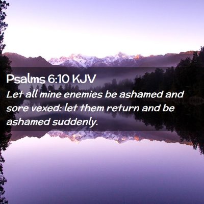 Picture 02 - Psalms 6:10 KJV - Let all mine enemies be ashamed and sore vexed: - Bible Verse Picture