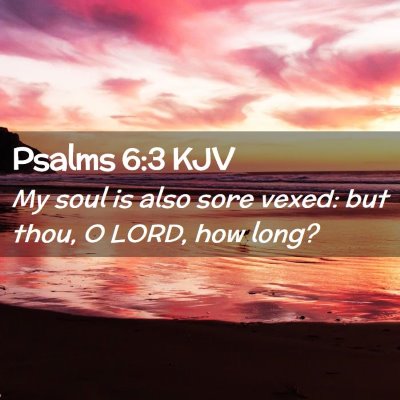 Picture 02 - Psalms 6:3 KJV - My soul is also sore vexed: but thou, O LORD, how - Bible Verse Picture