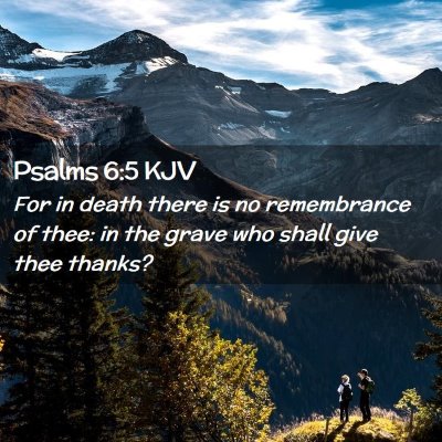 Picture 02 - Psalms 6:5 KJV - For in death there is no remembrance of thee: in - Bible Verse Picture